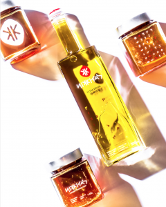 Olive oil, honey and olives