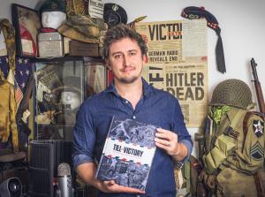 Clément Horvath, author of Till Victory, and his book about WWII letters.