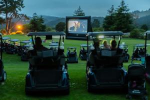 golf cart drive-in movie