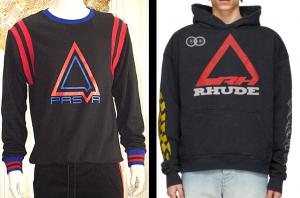 PRSVR Crew next to RHUDE HOODIE