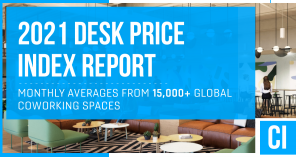 Coworking Insights' 2021 Desk Price Index Report title page.