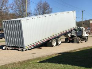 QuickLoadz trailer loading a 40' container