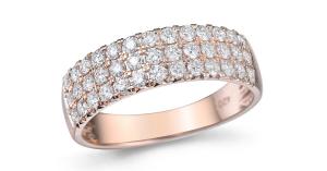 Ladies rose gold ring with diamonds