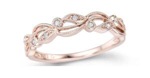 Ladies' Rose Gold Fashion Ring with Diamonds