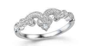 Ladies' White Gold Fashion Ring with Diamonds