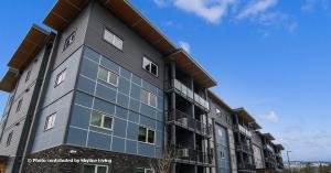 Carrington View Building A, a net-zero energy ready multifamily building, uses Insulspan SIP wall panels to create a tight building envelope.