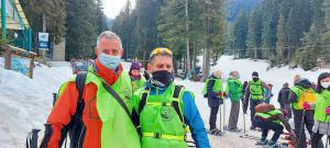 Say No to Drugs volunteers combine their passion for drug prevention with their love of active living in a snowshoe hike in the Bergamo Alps.