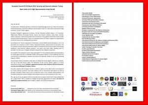 Two page letter sent to EU High Representative Josep Borrell, March 23 2021.
