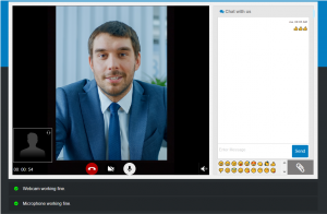 screen shot showing man on video call