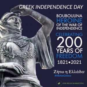 Bouboulina Heroine of the War of Independence.  Celebrating 200 years of Freedom 1821 to 2021