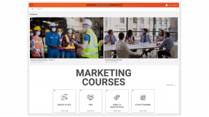 A screenshot of branded VIDIZMO video portal