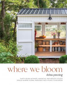 Where We Bloom's book jacket artwork depicts the Toronto floral studio of designer and stylist Cynthia Zamaria of House & Flower (c) Robin Stubbert