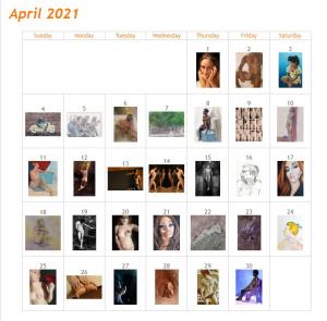 Barebrush Art Calendar April 2021