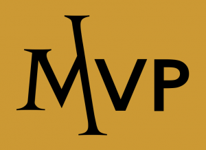 Magarac Venture Partners (MVP) logo gold background & black character letters