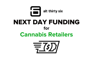 Cannabis retailers can now enjoy compliant, safe, and swift next day funding when they accept Alt36 as their cashless payment solution in-store and online!