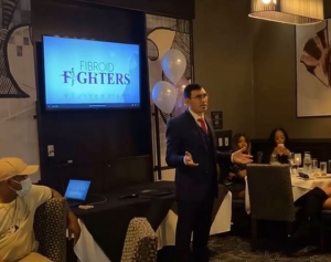 Dr. Yan Katsnelson presenting keynote address at the Women's Health & Wellness Uterine Fibroid Awareness Reception