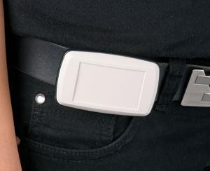 MINITEC worn as a belt mounted electronic device.