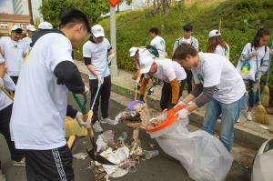 Neighborhood cleanups in Hollywood, California, based on The Way  to Happiness promote caring for the environment. 