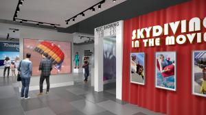 rendering of an exhibit in the International Skydiving Museum & Hall of Fame