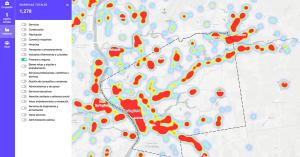 Heat map of finance and insurance companies in Springfield