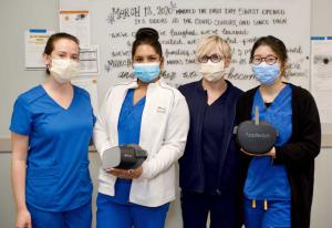 Nurses at Hoag using a Pico headset for stress reduction