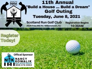 Image shows golf ball and Nancy Kowalik Real Estate Group's logos and event date and time