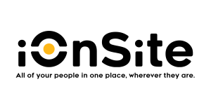 The iOnSite logo with the software's tagline: "All of your people in one place, wherever they are."