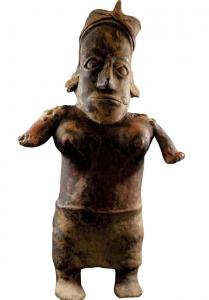 Pre-Columbian standing female Jalisco culture effigy figure