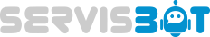 ServisBOT logo, depicting a conversational AI bot