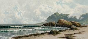 Oil on canvas by Alfred Thompson Bricher (American, 1837-1908), titled Low Tide, Grand Manan Island ($60,000)
