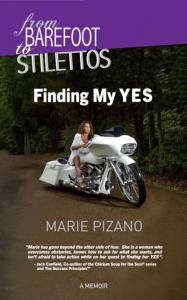 This is a photo of the cover of the book From Barefoot to Stilettos, Finding My Yes.