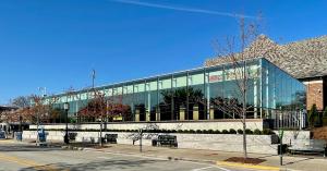 Zip US Up! location at Baldwin Public Library in Metro Detroit community Birmingham, MI showing test art hung in NE corner windows