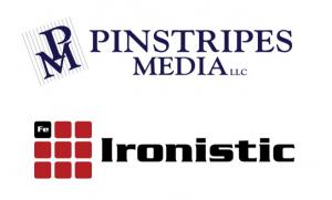 Pinstripes Media logo and Ironistic logo