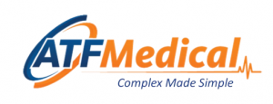 ATF Medical corporate logo, orange and blue