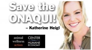 Katherine Heigl with Animal Wellness Action and the Center for a Humane Economy