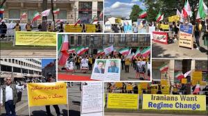 31 May 2021 - Iranians supporters of the MEK and NCRI continued their protests in solidarity with the Iranian people’s nationwide campaign boycotting the regime’s sham presidential election.
