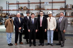 Some of the Urbix executive team with Governor Doug Ducey. From left, Senior Product Development Engineer Kurumi Austin; Executive Vice-President, Anthony J. Parkinson; Chief Financial Office, Eduardo Gonzalez Felix; Governor Doug Ducey; Urbix CEO and co-