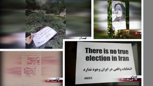 June 14, 2021 - Activities of the Resistance Units and supporters of the MEK, calling for the boycott of the regime’s sham presidential election – “My vote regime change, yes to a democratically-elected republic” – Second week of June 2021.