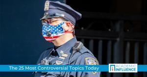 Image of a police officer in an American flag mask