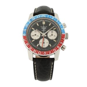 Tag Heuer Autavia GMT 2446C watch from 1972 featuring an amazing Pepsi bezel (the color of which still pops) (CA$17,700).