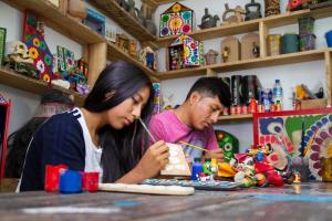 Arturo Ramos family traditional hand painted wooden boxes