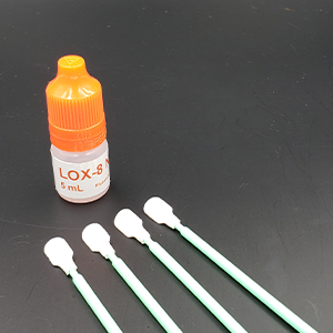 Fluoramics' LOX-8 NF Oil Kit contains oil plus four microfiber swabs.