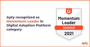 Apty Recognized as Momentum Leader in G2 Summer Report