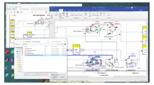 PDF Conversion SDK - Example of original PDF and same converted PDF diagram open within an application (Visio).