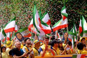 July 1, 2021 - The Iranian supporters of The National Council of Resistance of Iran (NCRI), and the People’s Mujahedin of Iran (PMOI / MEK Iran). in a Free Iran rally.