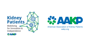 The American Association of Kidney Patients Logo; AAKP Patient Meeting Logo - Kidney Patients: Mobilizing for Innovation & Independence