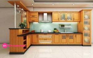 Kệ tủ bếp 2 tầng gỗ tự nhiên