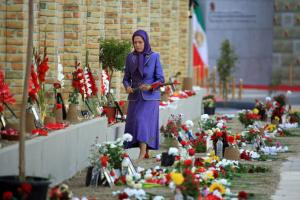 July 12, 2021 - Before addressing the Summit, Mrs. Rajavi visited the Khavaran Memorial, which was built in Ashraf 3, Albania, to honor the memory of the 30,000 martyred political prisoners during the summer of 1988 massacre, and paid tribute to those mar