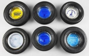 Group of vintage tire-themed advertising ashtrays, all of them for Goodyear. Estimate: $100-$160.