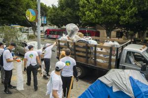 Volunteers disposed of 390 cubic feet of trash.